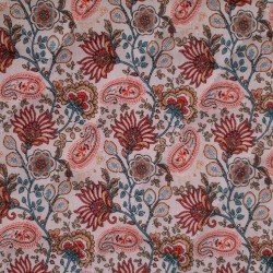 Tela acolchada reversible cachemir lisa coral