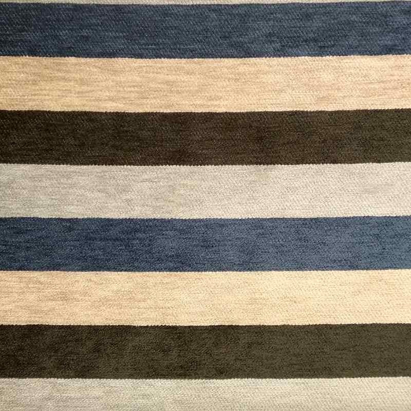 Tela de chenilla raya azul