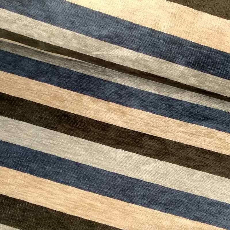 Tela de chenilla raya azul lomo Tela de chenilla raya azul lomo
