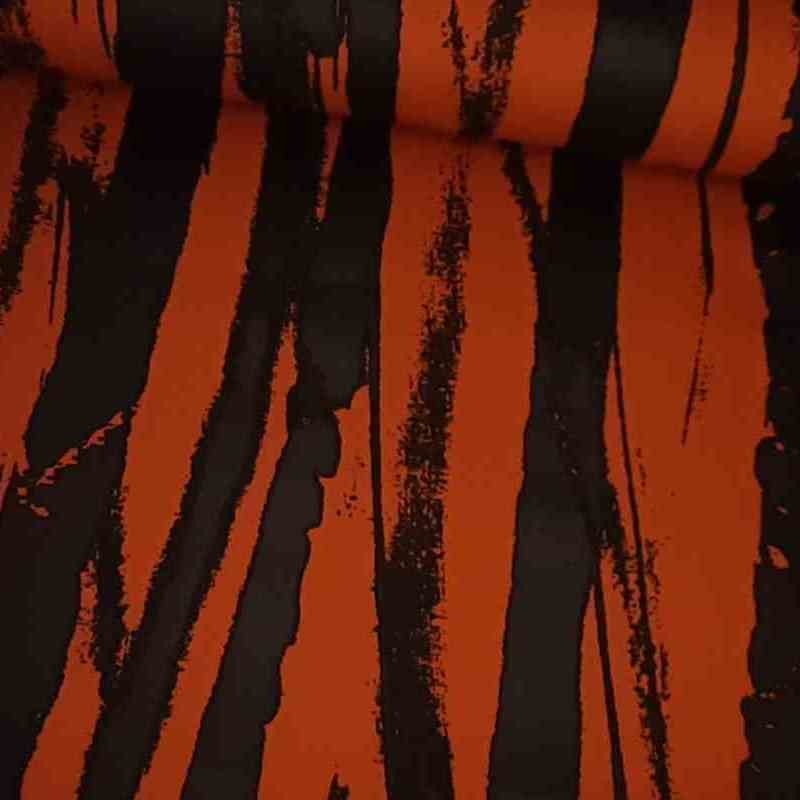 Tela de loneta naranja y negra lomo Tela de loneta naranja y negra lomo
