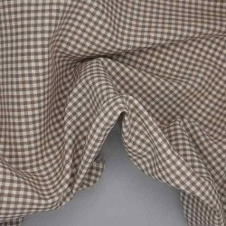 Tela de loneta vichy pequeño textura beige
