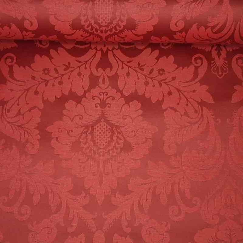 Tela de mantel encerado adamascado rojo lomo Tela de mantel encerado adamascado rojo lomo