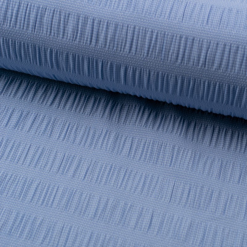 Tela seersucker vichy azul celeste lomo Tela seersucker vichy azul celeste lomo
