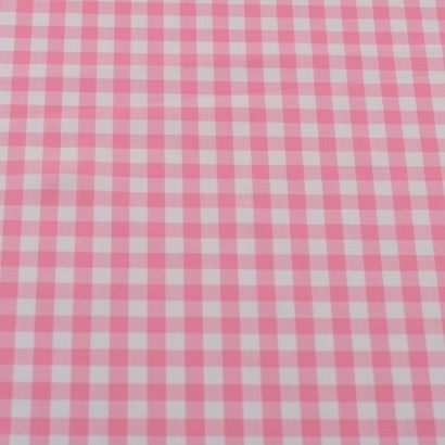Tela seersucker vichy rosa lisa