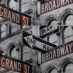 Tela de loneta calles de Nueva York lisa señales