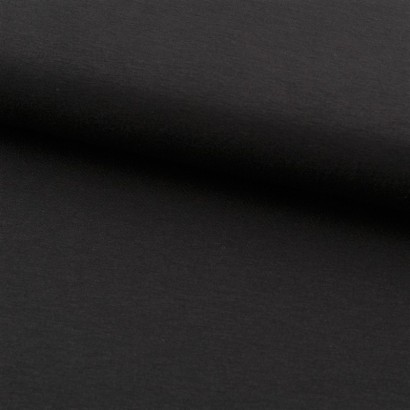 Tela de punto camiseta liso viscosa negro lomo