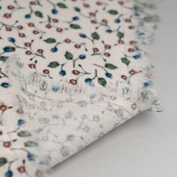 Tela de crepé hojas pequeñas revés