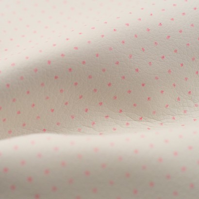 Tela de cuero sintético topos detalle rosa