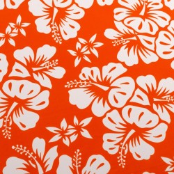 Tela de licra flor hawaiana grande lisa