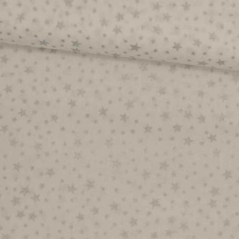 Tela navideña blanca con estrellas plateadas tubo Tela navideña blanca con estrellas plateadas tubo