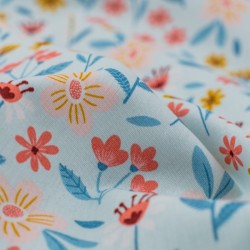 Tela de algodón flores variadas detalle