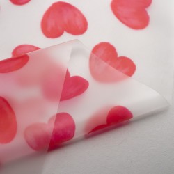 Tela de impermeable corazones revés