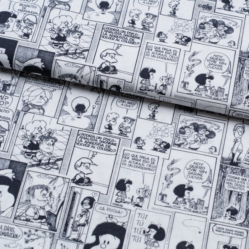Tela de algodón Mafalda lomo Tela de algodón Mafalda lomo