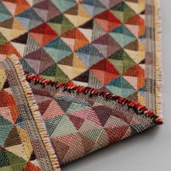 Tela de tapiceria Gobelino triangulos de colores reves