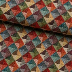 Tela de tapiceria Gobelino triangulos de colores lomo